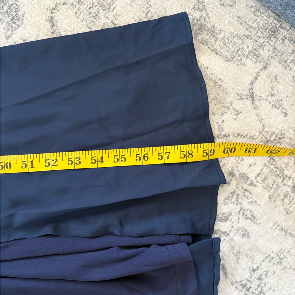 Lulus Ultimate Sweetness Navy Blue Satin Flutter Sleeve Maxi Dress Size Medium - Picture 6 of 9